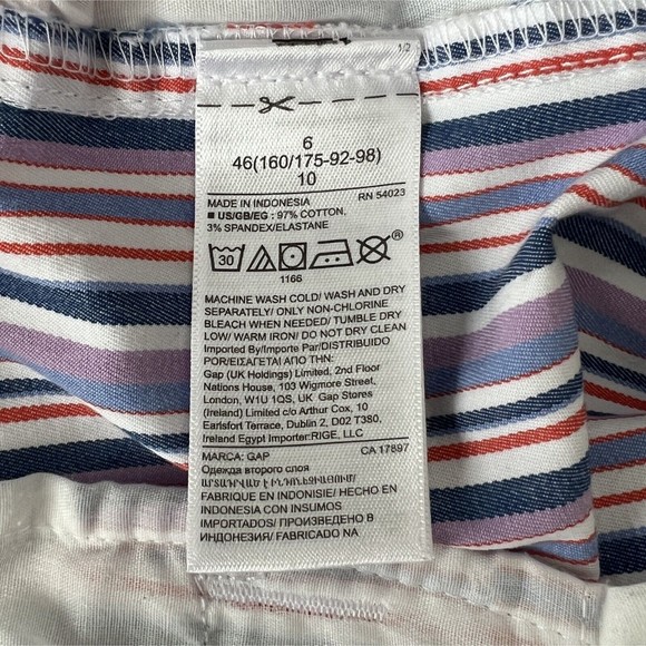 Gap Shorts Womens 6 Multicolored Rainbow Striped 5” Short Casual Summer Colorful - Picture 5 of 5